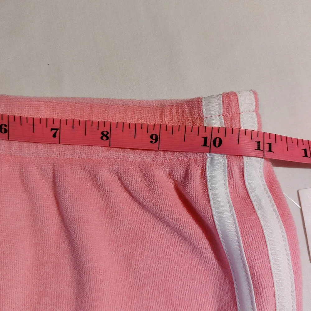 Adidas Trefoil French Terry Girls Shorts NWT Size 4 Pink White